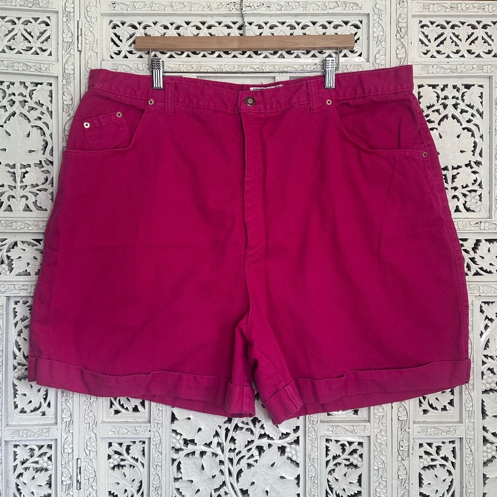 Vintage Venezia Hot Pink‎ High Waisted Mom Shorts Sz 2x